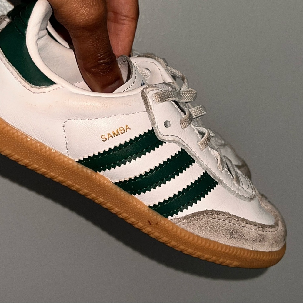Adidas Samba Kids Sneakers - White and Dark Green